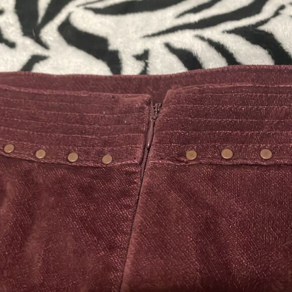 Abercombie and fitch burgundy fall autumn mini skirt Gypsy studded size 4 - Picture 7 of 9